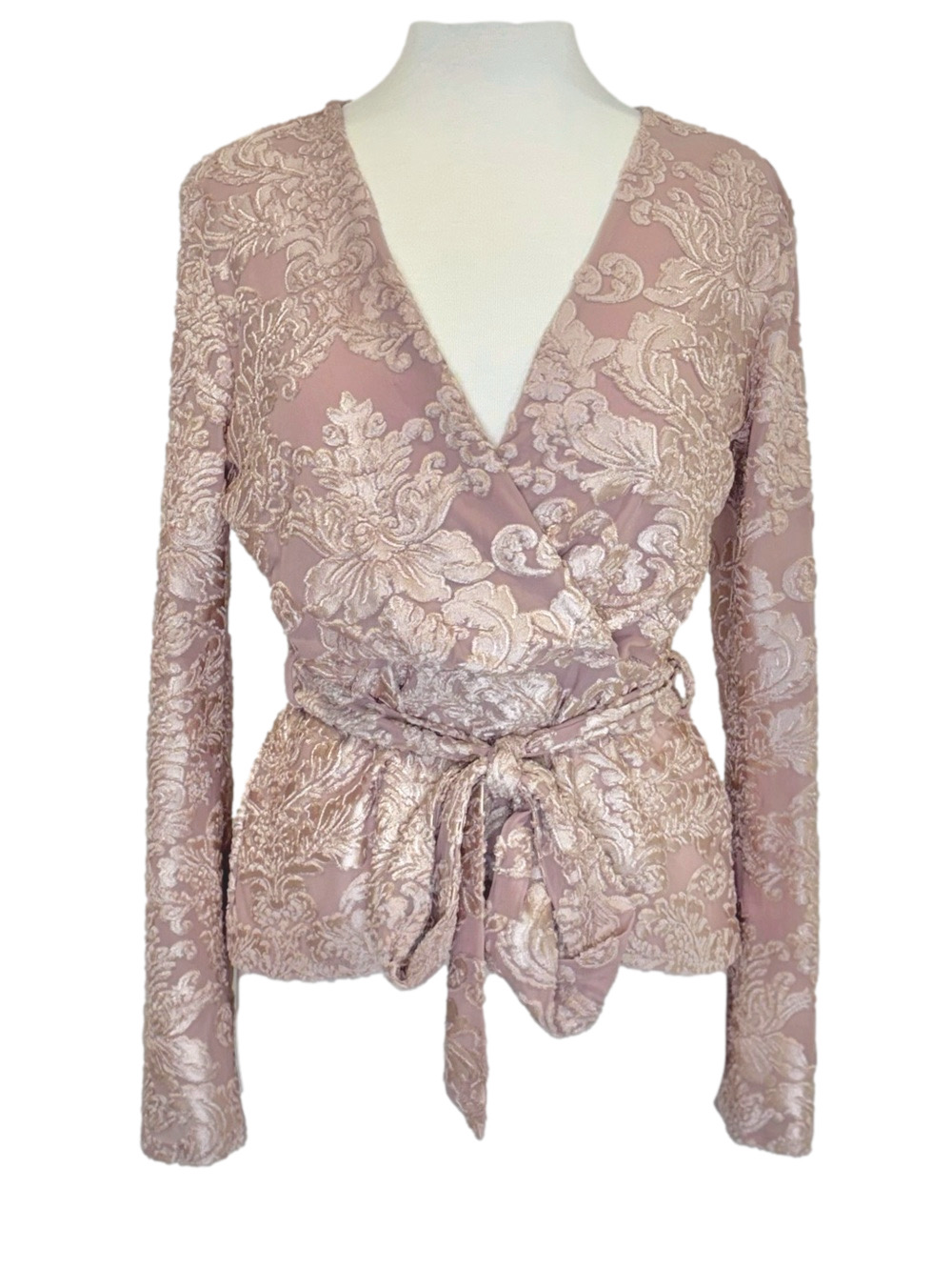 Venus blush burnout velvet blouse